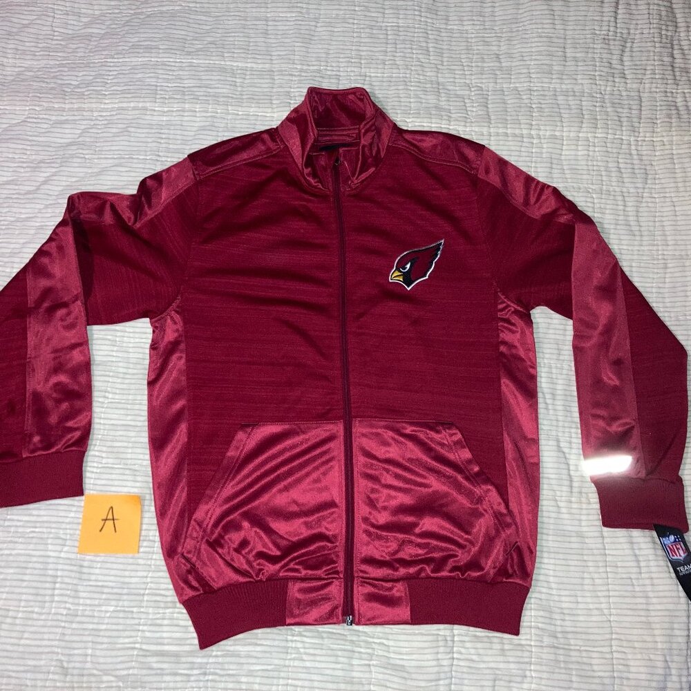 Mens Medium Red NFL Arizona Cardinals Zip Up  _  jkt010.01